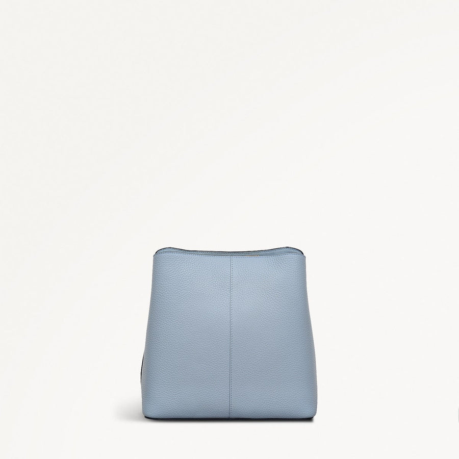 Dukes Place Leather Medium Compartment Crossbody Bag in Smoke Blue - 110638
