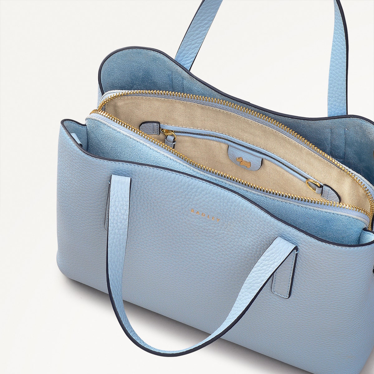 Dukes Place Medium Ziptop Grab Bag in Smoke Blue - 110639