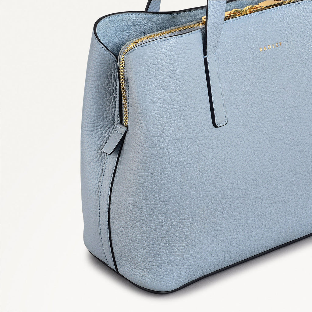 Dukes Place Medium Ziptop Grab Bag in Smoke Blue - 110639