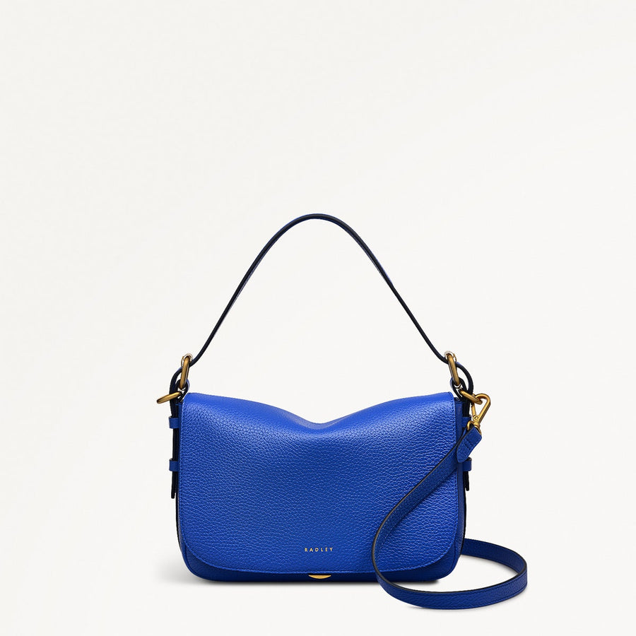 Grafton Street Leather Small Flapover Crossbody Bag in Yves Blue - 110641