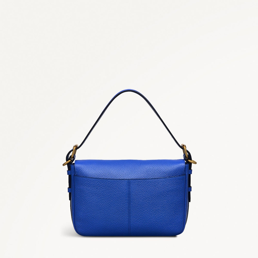 Grafton Street Leather Small Flapover Crossbody Bag in Yves Blue - 110641