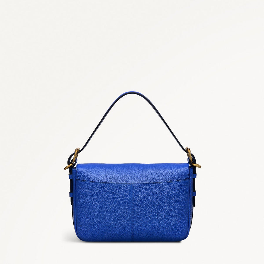 Grafton Street Leather Small Flapover Crossbody Bag in Yves Blue - 110641