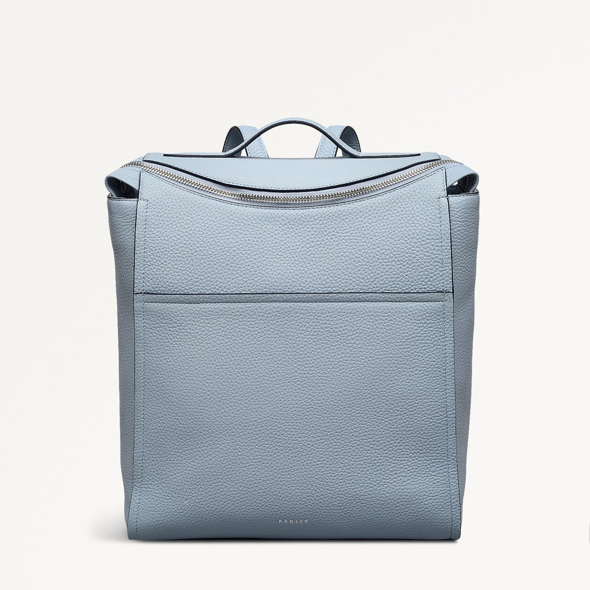 Oak Street Leather Medium Ziptop Backpack in Smoke Blue - 110642