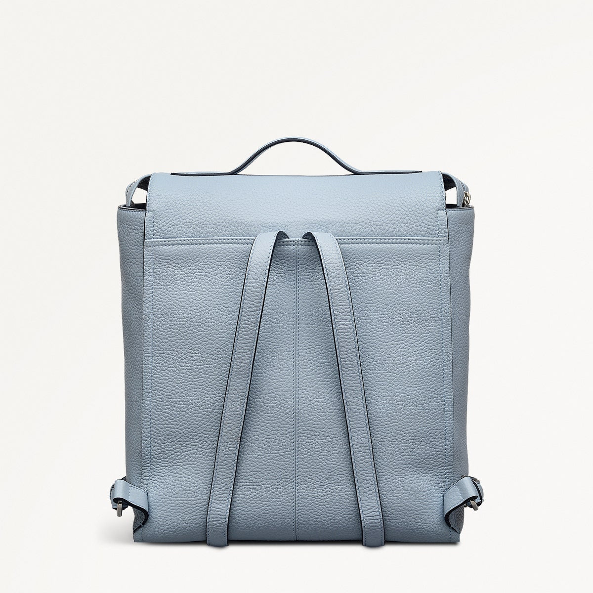 Oak Street Leather Medium Ziptop Backpack in Smoke Blue - 110642