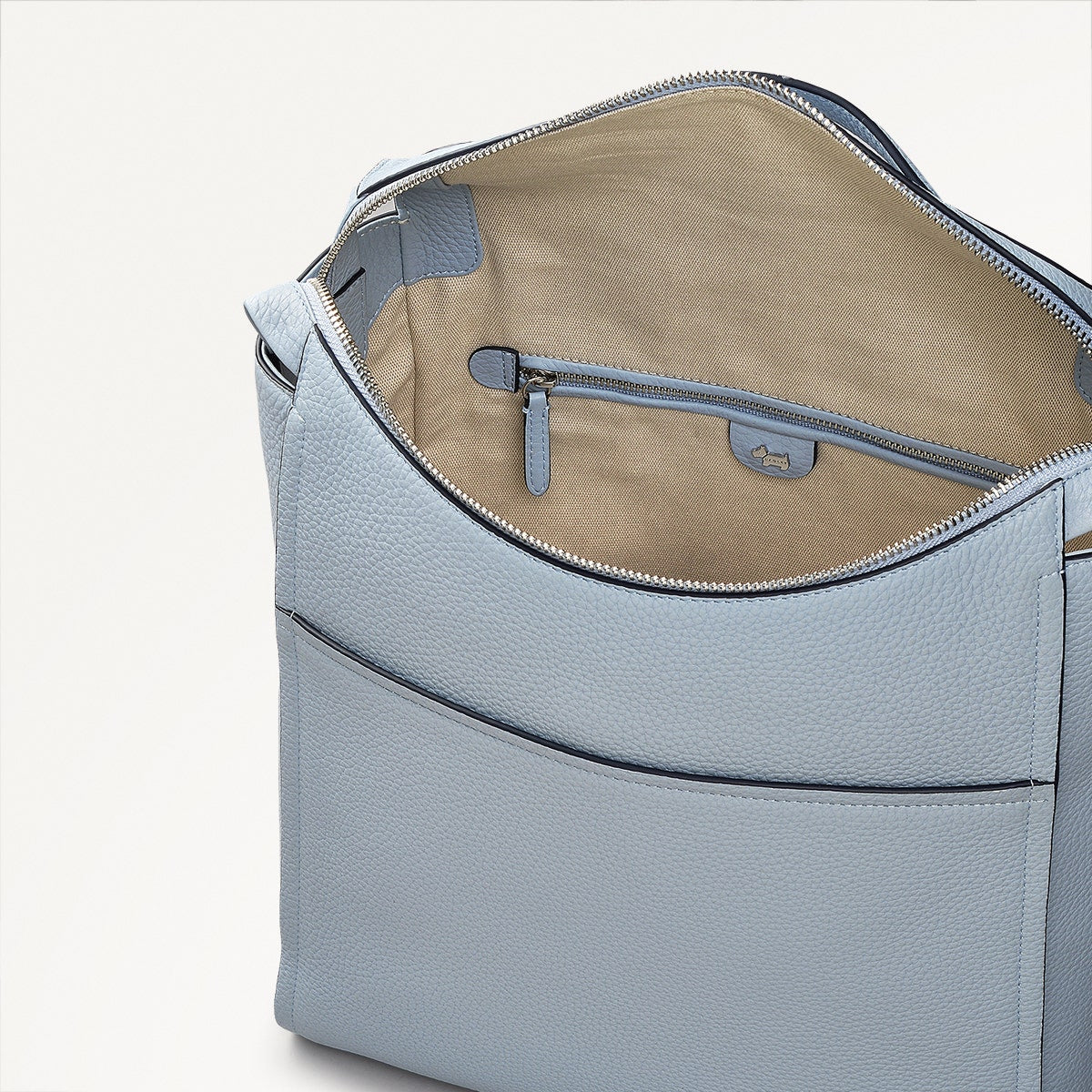 Oak Street Leather Medium Ziptop Backpack in Smoke Blue - 110642