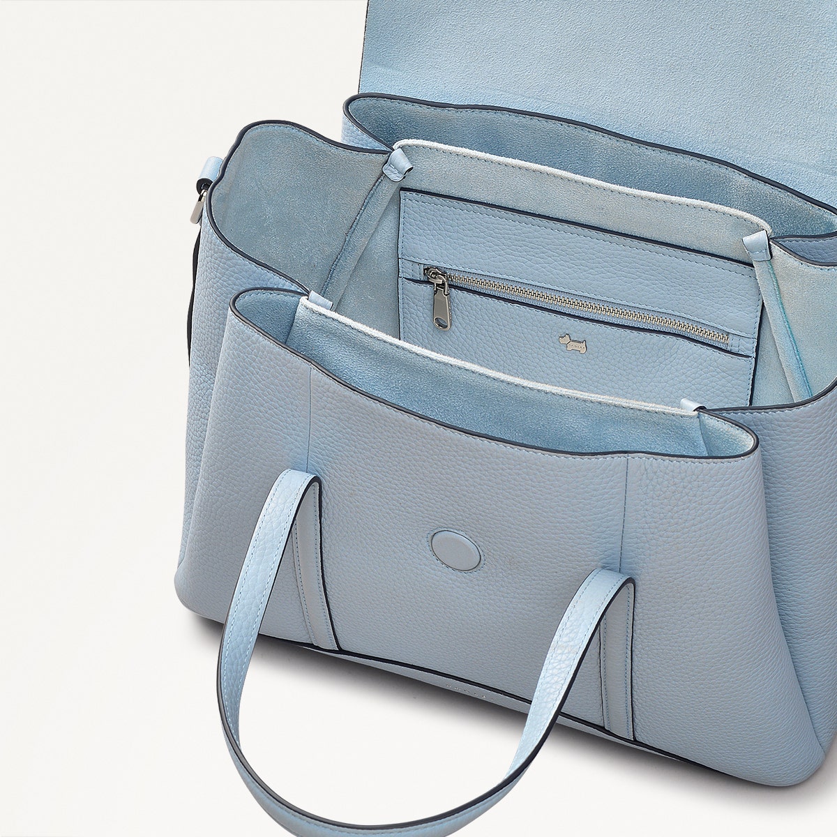 Smoke Blue Handbag Leather Grab | The Chancery SS25 | Radley