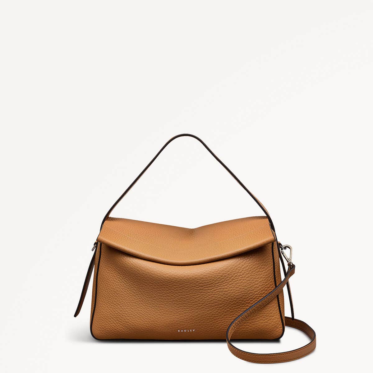 De Beauvoir Leather Medium Ziptop Grab Bag in Dark Butter - 110645