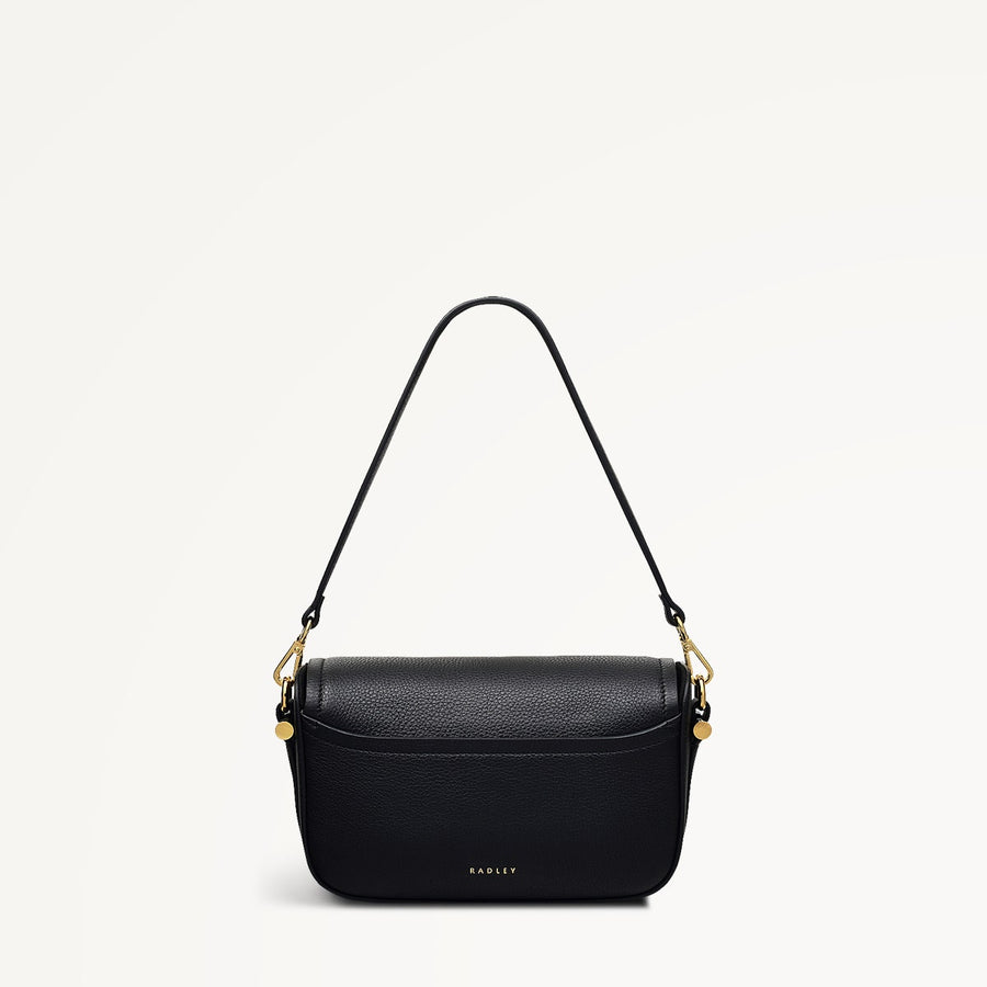 Bathurst Mews Leather Small Flapover Crossbody Bag in Black - 110651