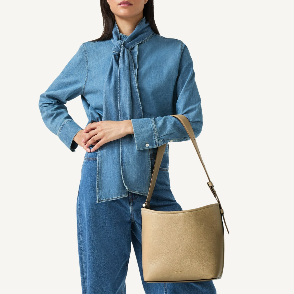 Stone Beige Bucket Shape Handbag | Bathurst Mews SS25 | Radley