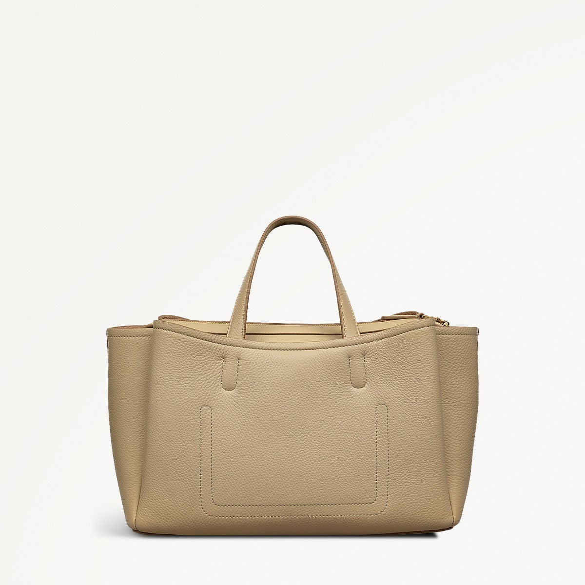 Bathurst Mews Leather Medium Ziptop Satchel Bag in Stone - 110659