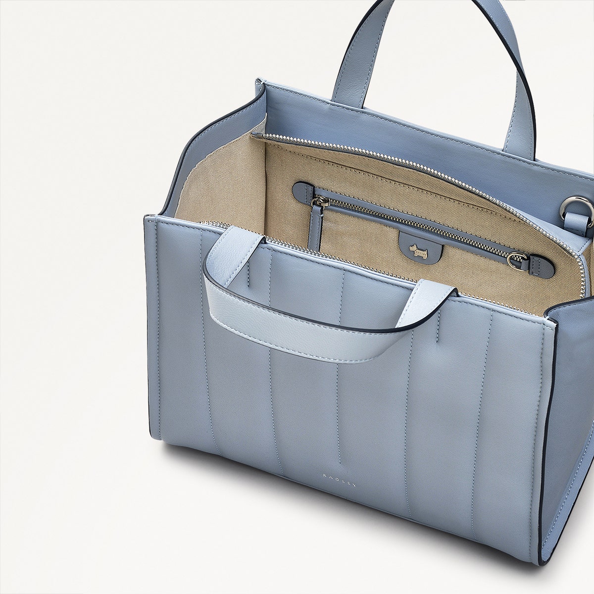 Smoke Blue Luxury Blue Leather Handbag Grab | Oak Street Quilt