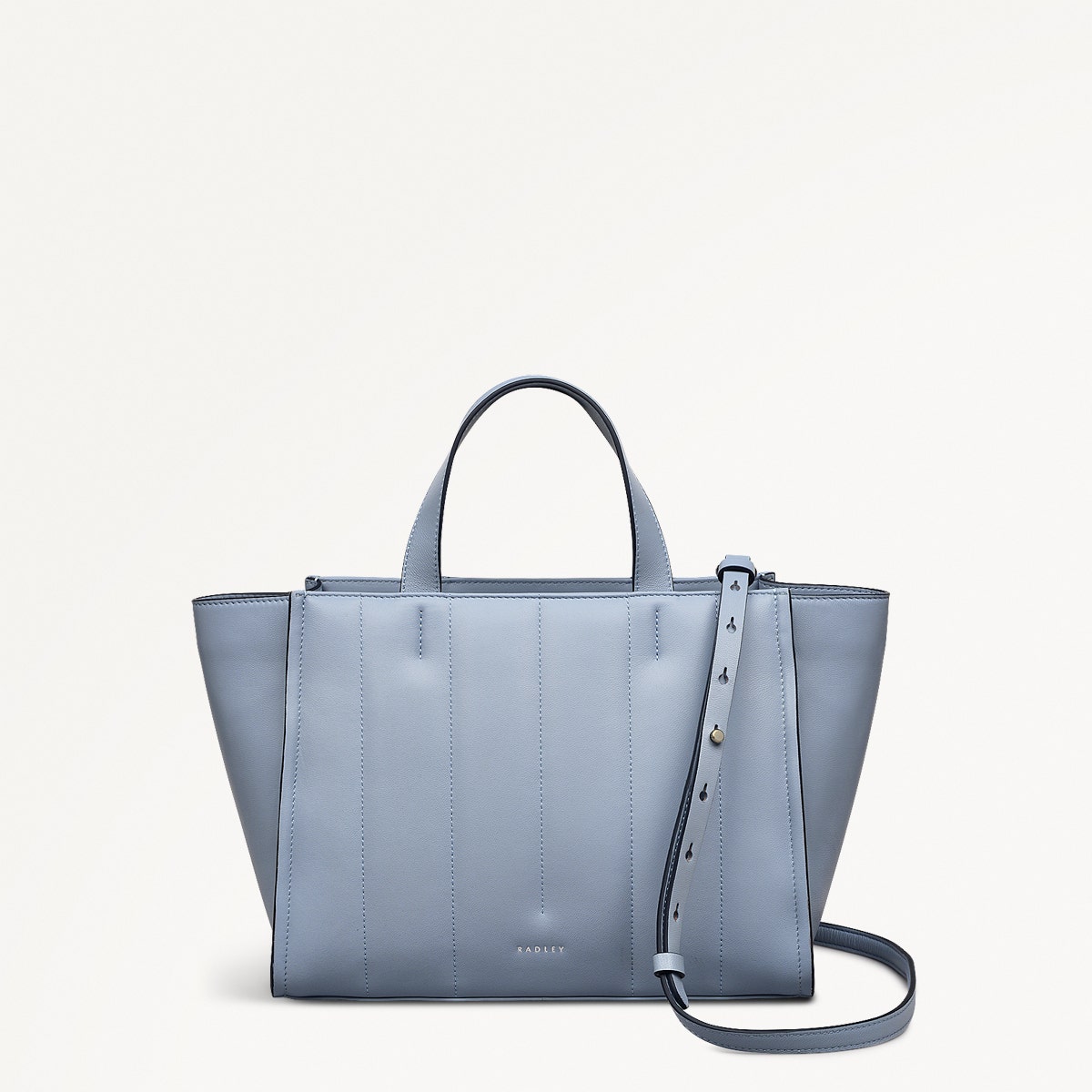 Oak Street Leather Medium Ziptop Grab Bag in Smoke Blue - 110661