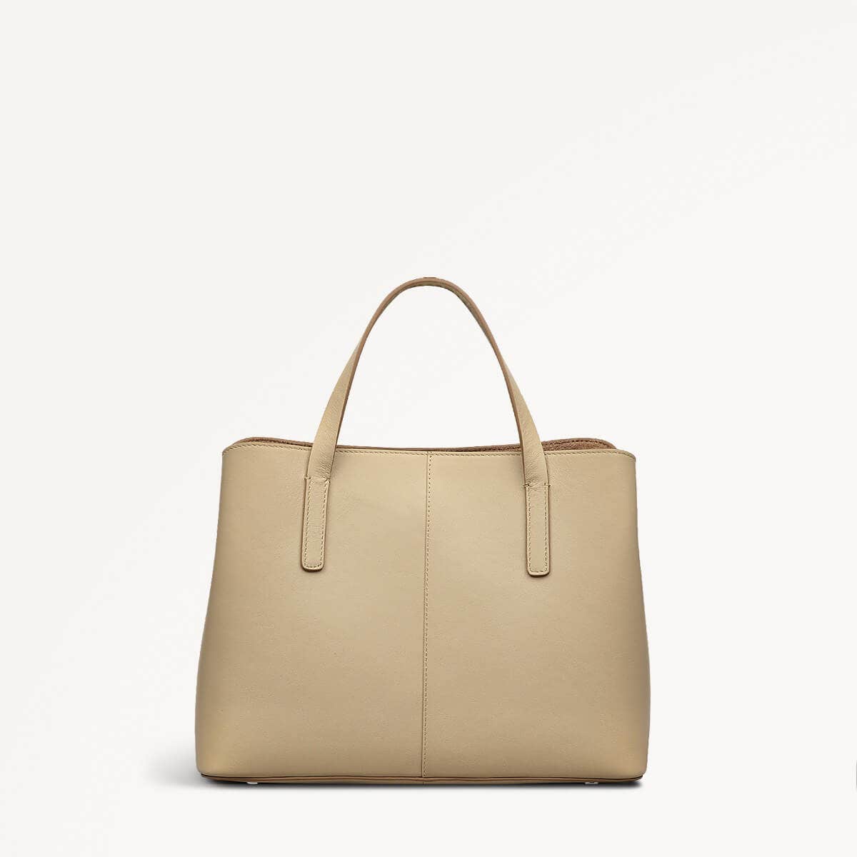 Dukes Place Leather Medium Ziptop Grab Bag in Stone - 110671