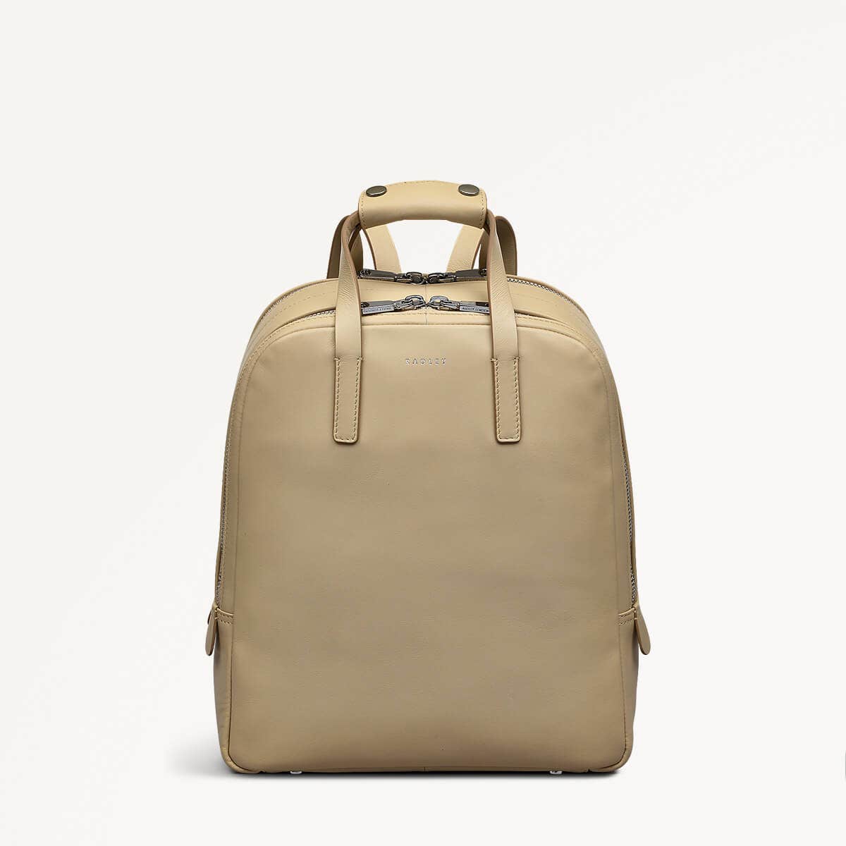 Dukes Place Leather Medium Zip Around Backpack in Stone - 110672