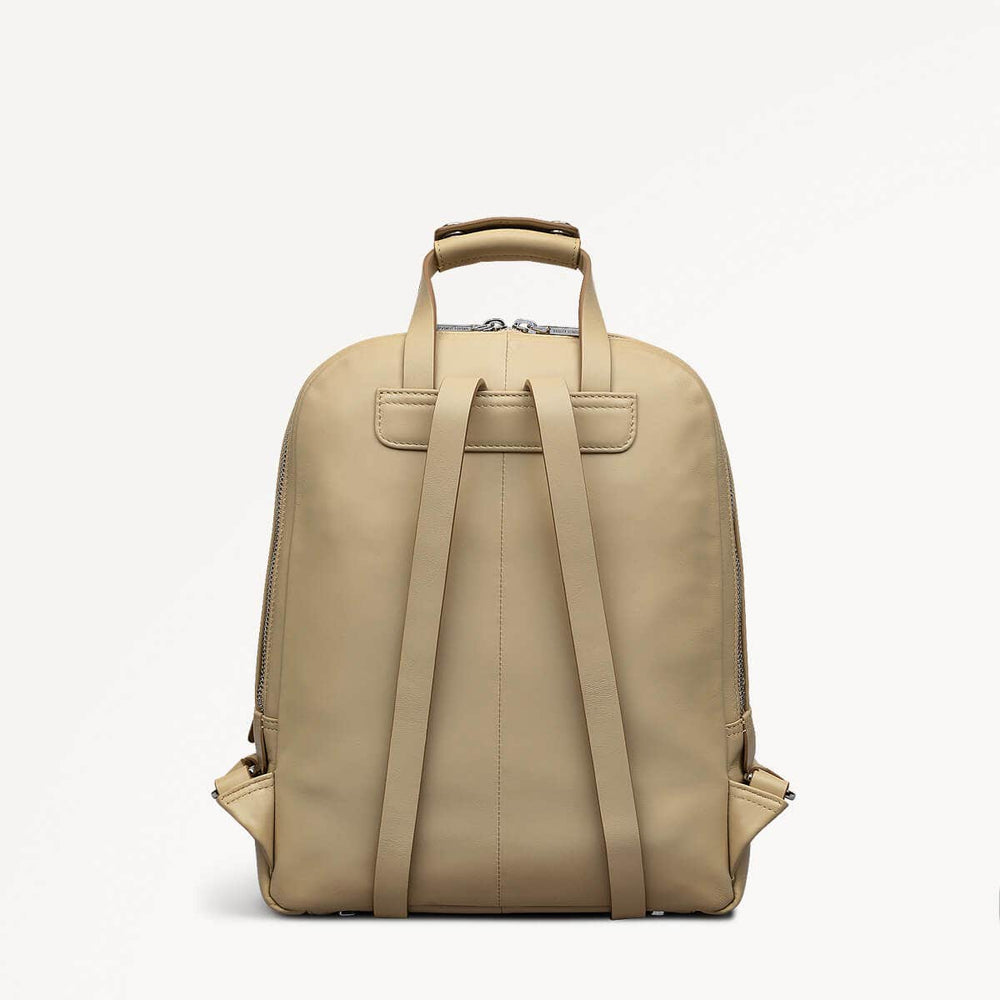 beige abbey leather backpack Stone Beige Woman's Backpack | Dukes Place Collection SS25