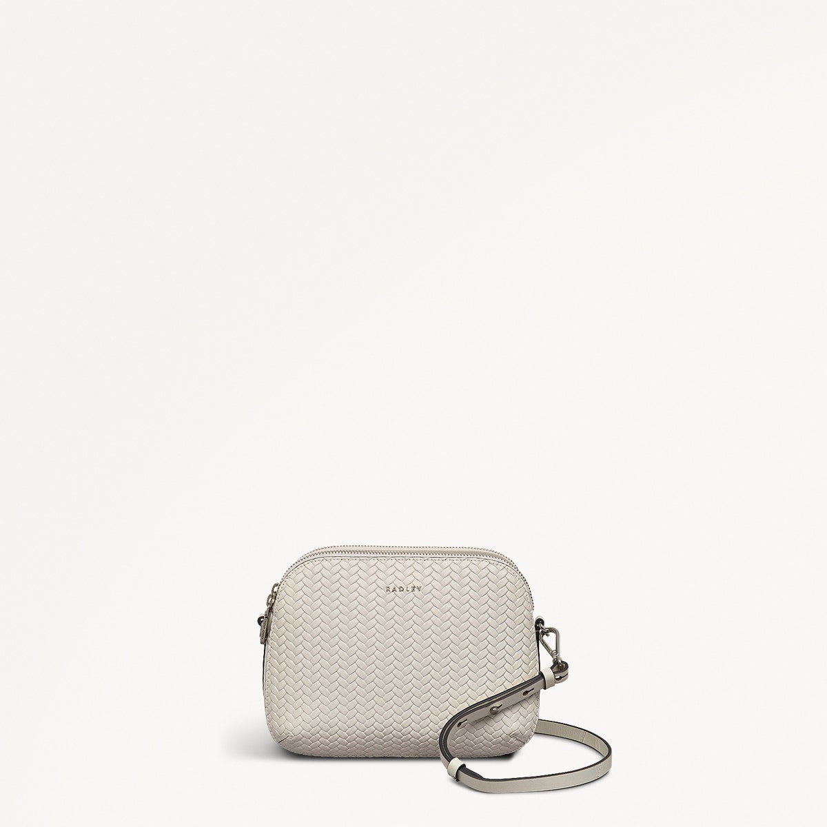 Dukes Place Leather Medium Ziptop Cross Body Bag in Chalk - 110673