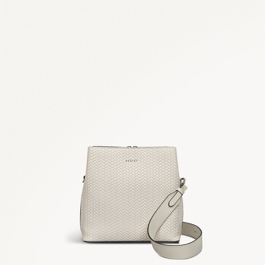 Dukes Place Leather Medium Compartment Cross Body Bag in Chalk - 110674