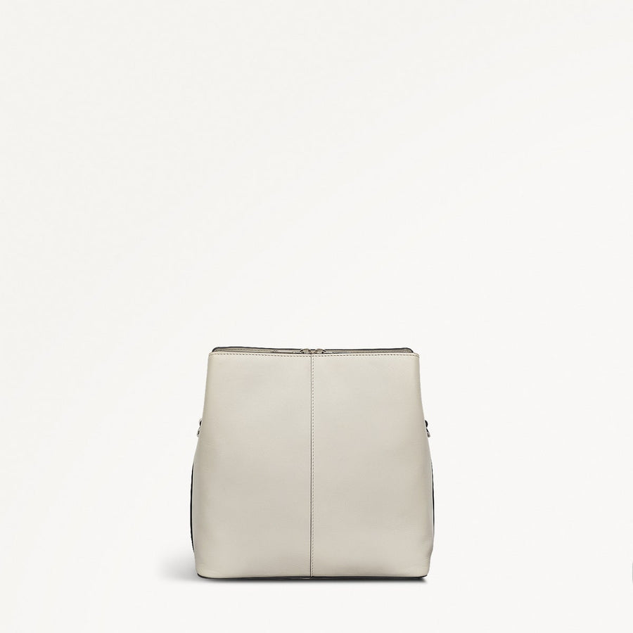 Dukes Place Leather Medium Compartment Cross Body Bag in Chalk - 110674