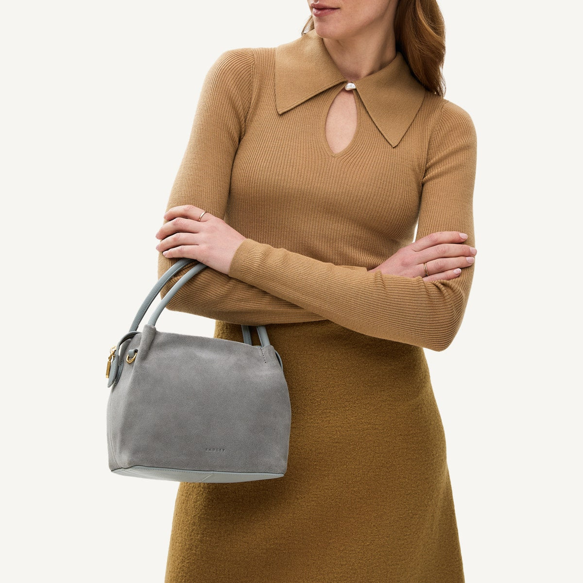 Artichoke Suede Crossbody Bag Grey | Ivydale Road SS25 | Radley