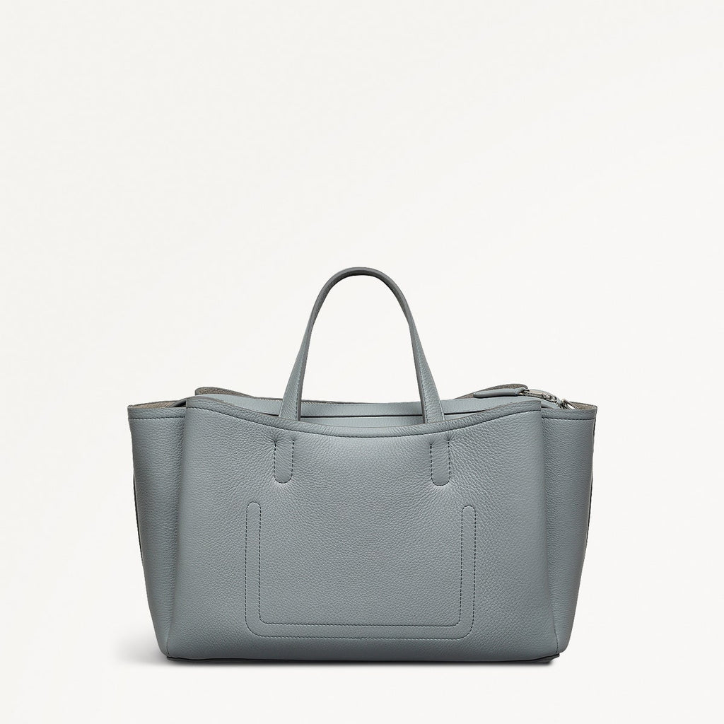 Bathurst Mews Leather Medium Ziptop Grab Bag in Artichoke - 110683