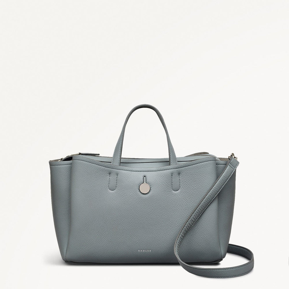Bathurst Mews Leather Medium Ziptop Grab Bag in Artichoke - 110683
