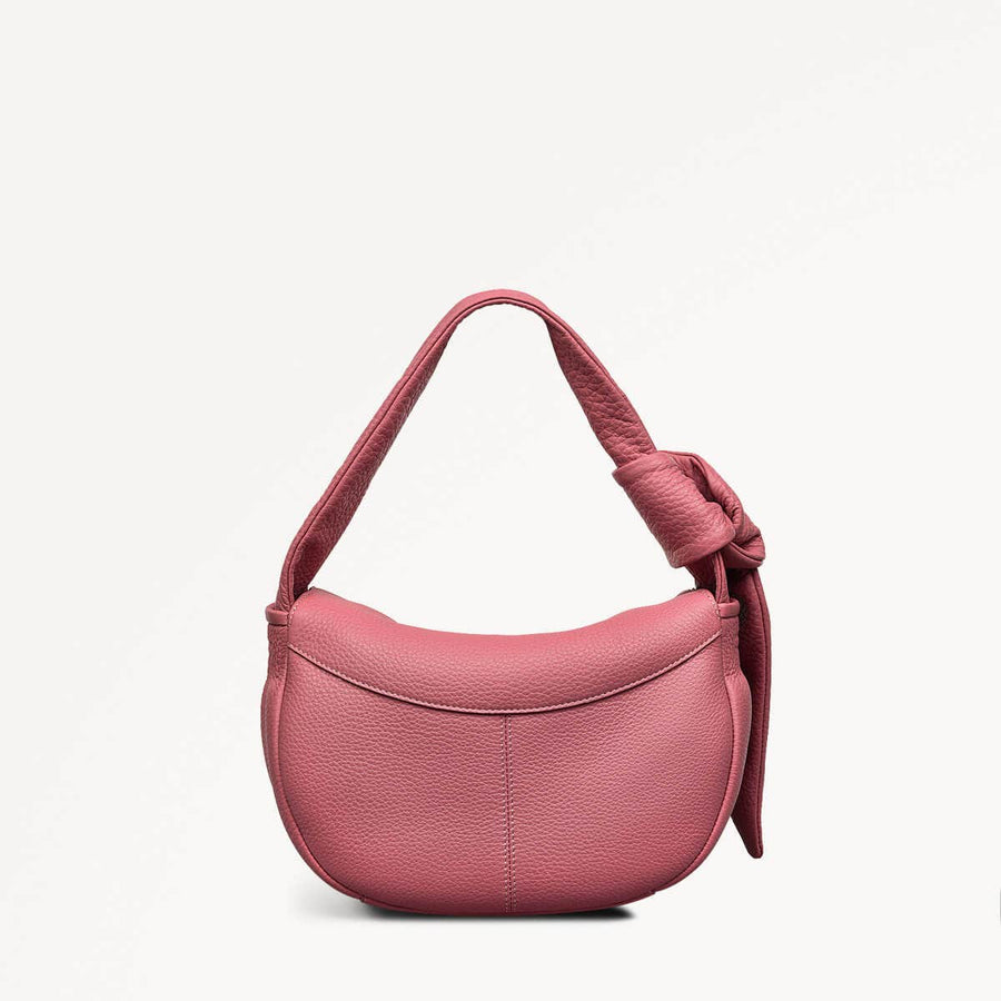 The Grove Leather Small Flapover Satchel Bag in Sienna Pink - 110685