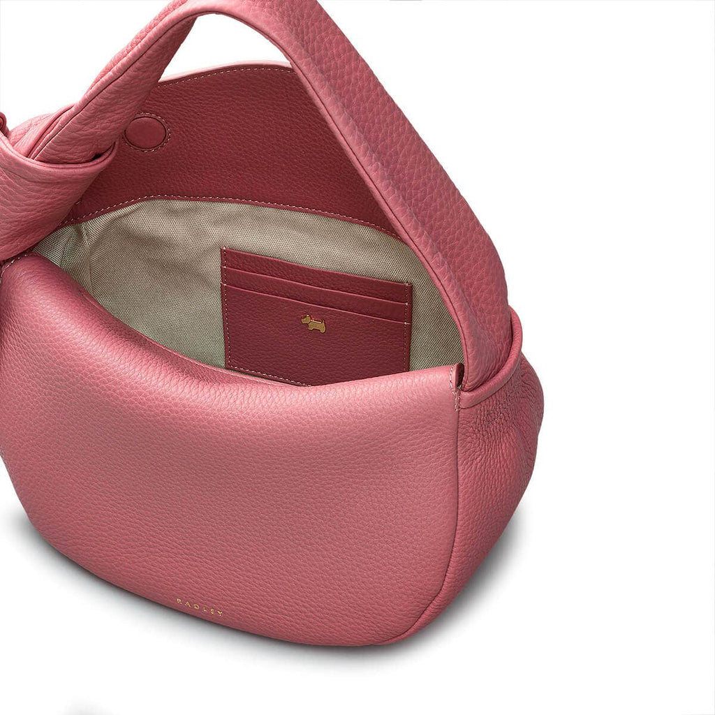 The Grove Leather Small Flapover Grab Bag in Sienna Pink - 110685