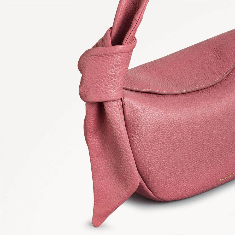 The Grove Leather Small Flapover Satchel Bag in Sienna Pink - 110685
