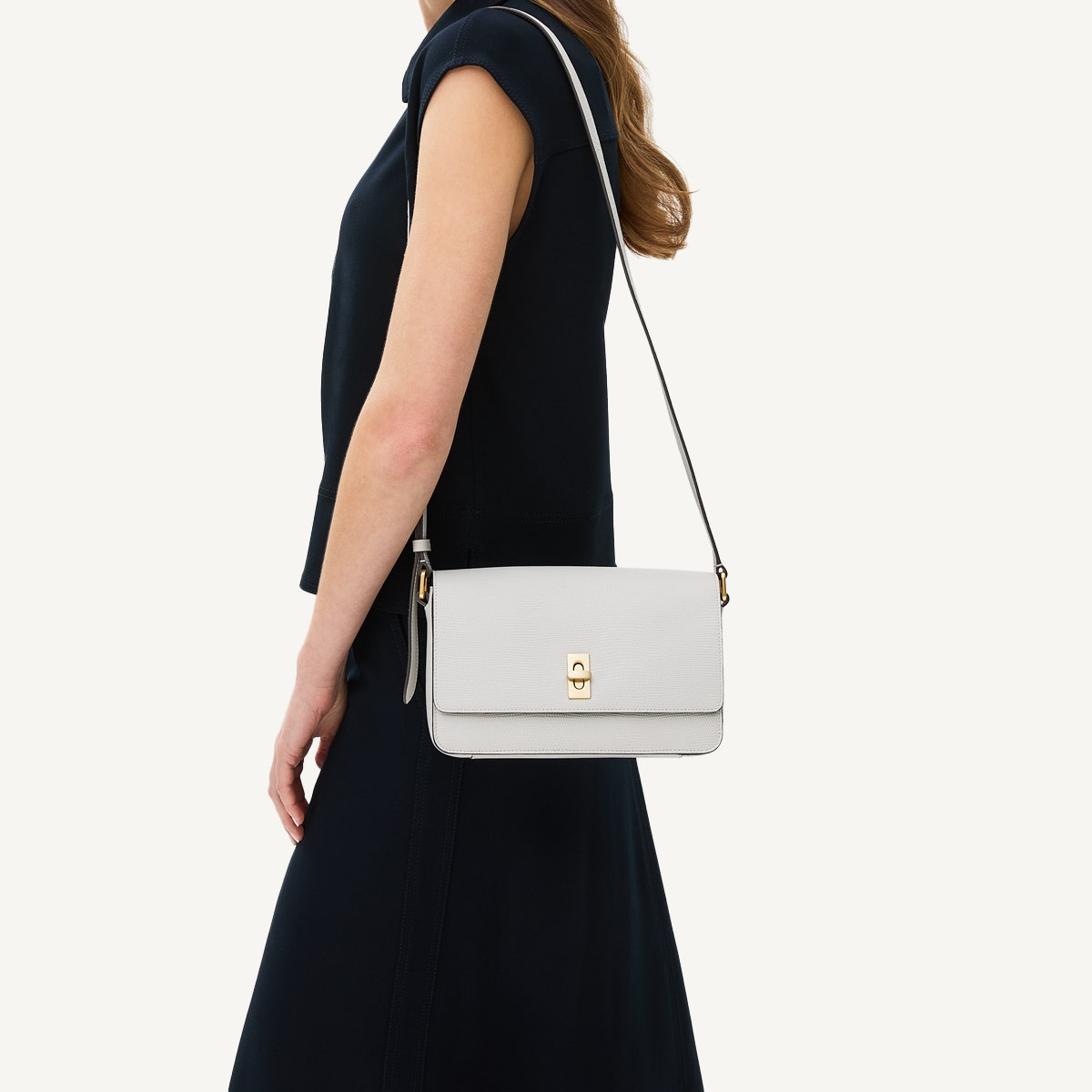 Small Leather Faux Lizard Crossbody | Threadneedle Street SS25