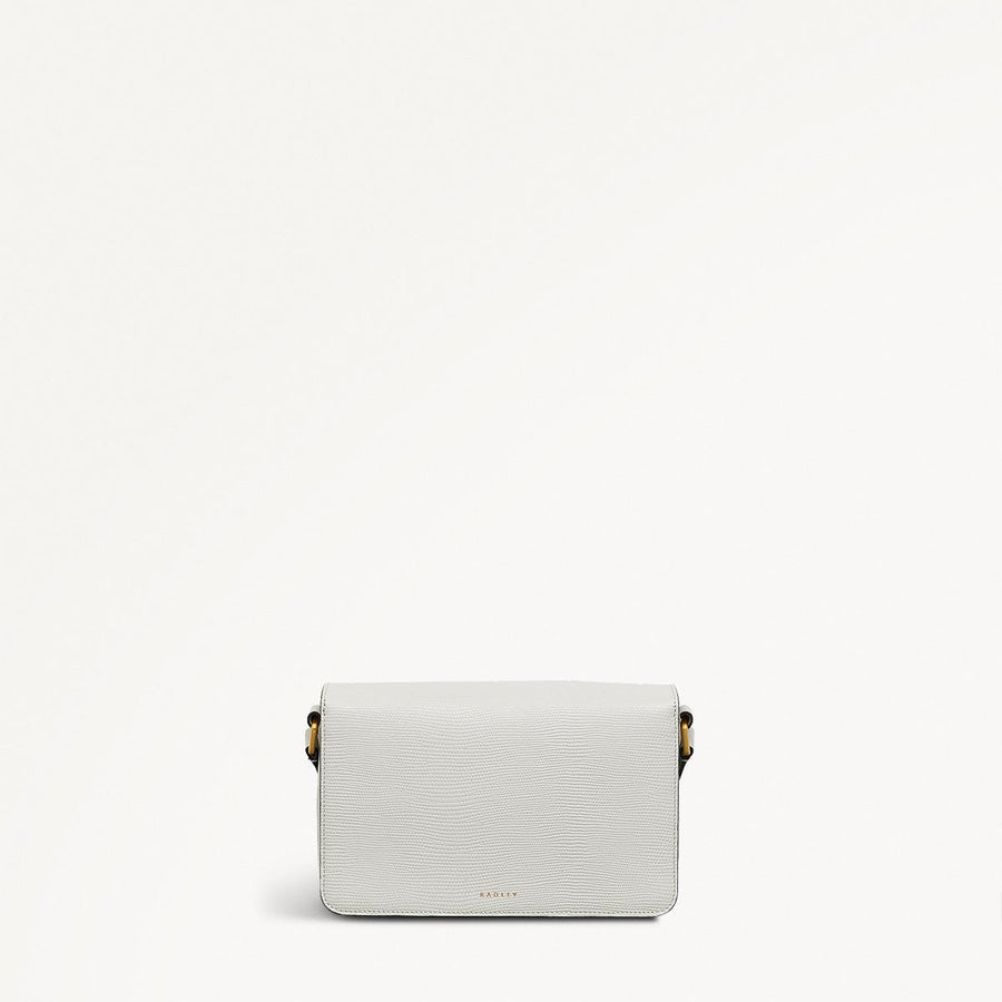 Threadneedle Street Leather Small Flapover Crossbody Bag in Mist - 110686