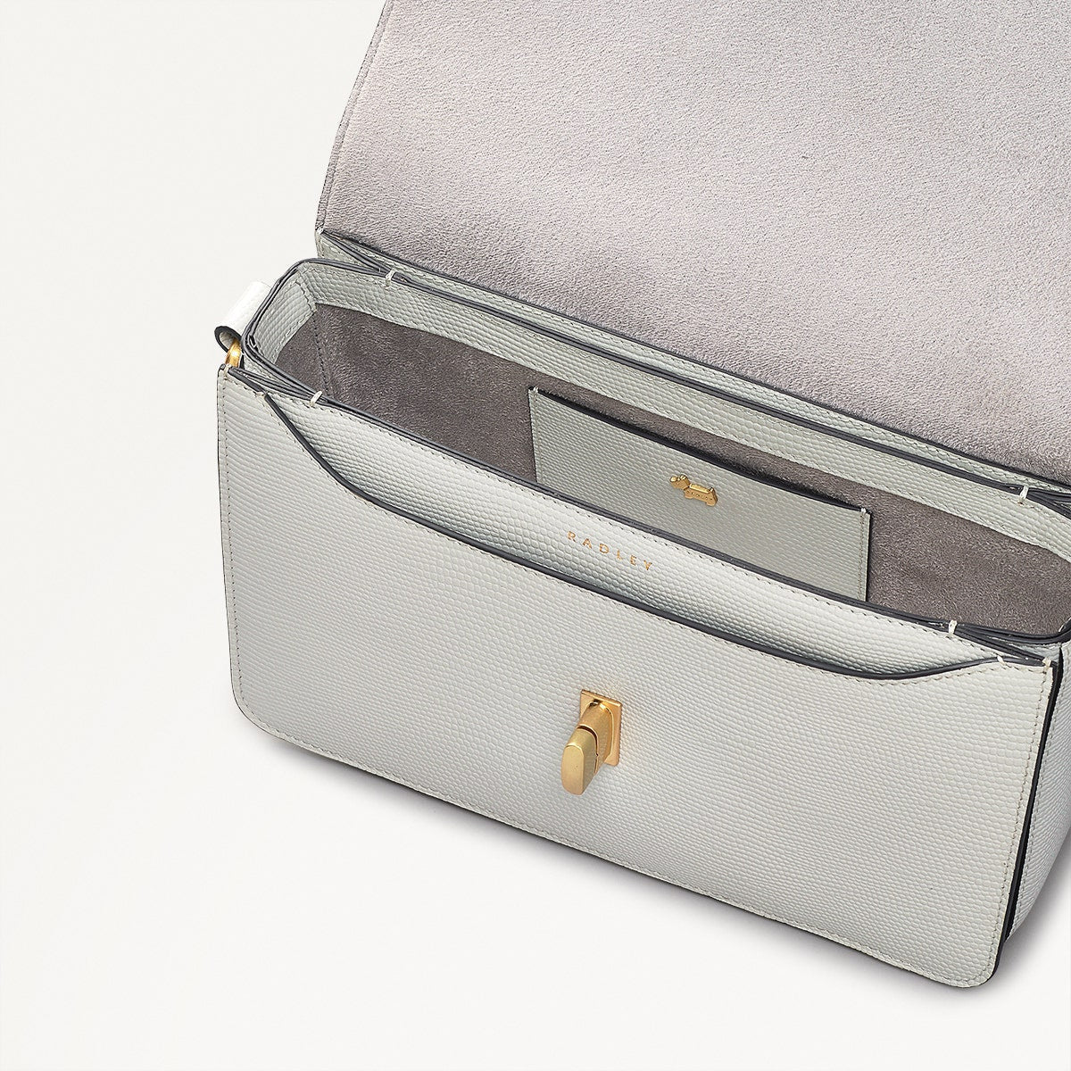 Threadneedle Street Leather Small Flapover Crossbody Bag in Mist - 110686