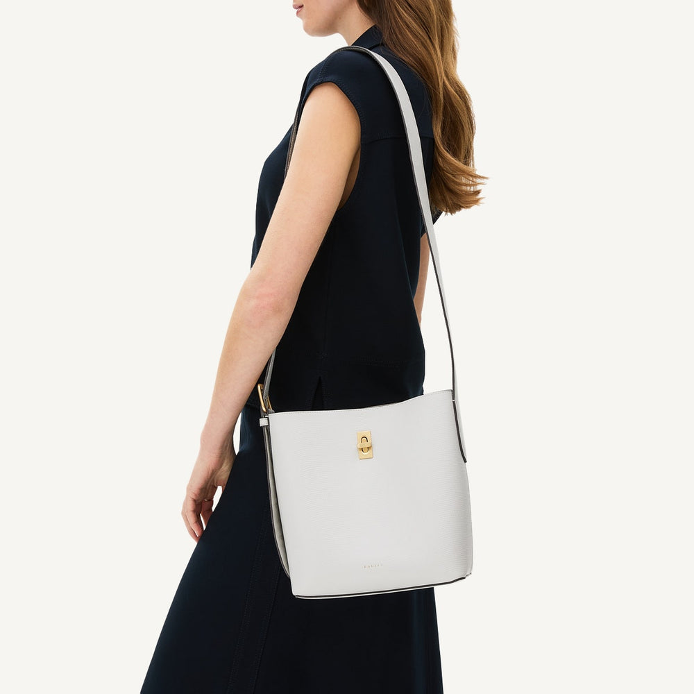 Threadneedle Street Leather Medium Open Top Crossbody Bag in Mist - 110688