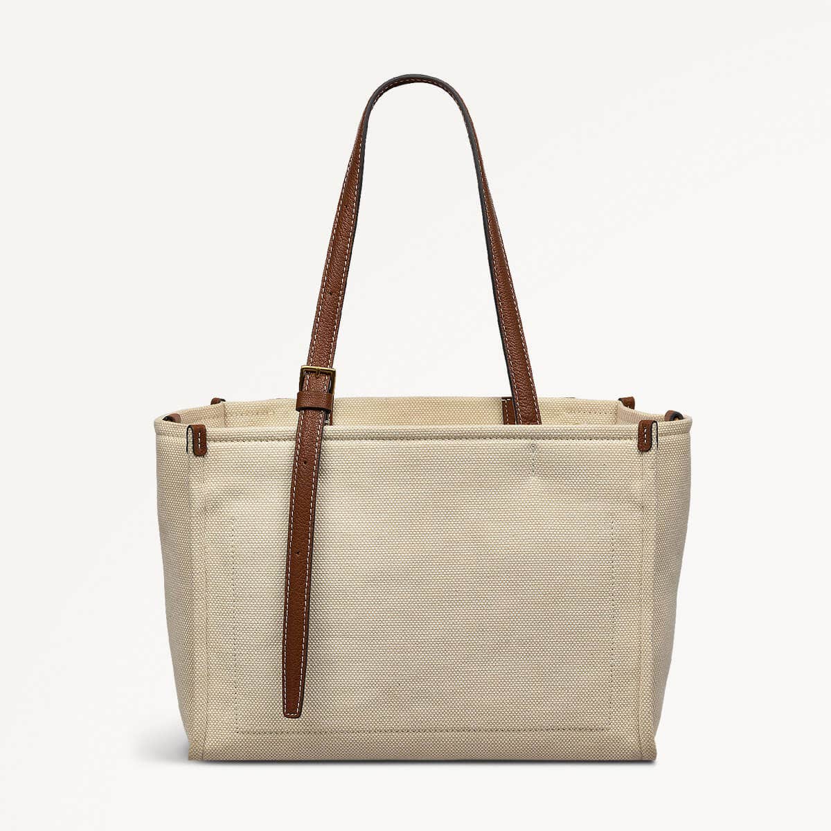 The Burlington Fabric Medium Ziptop Satchel Bag in Natural - 110691