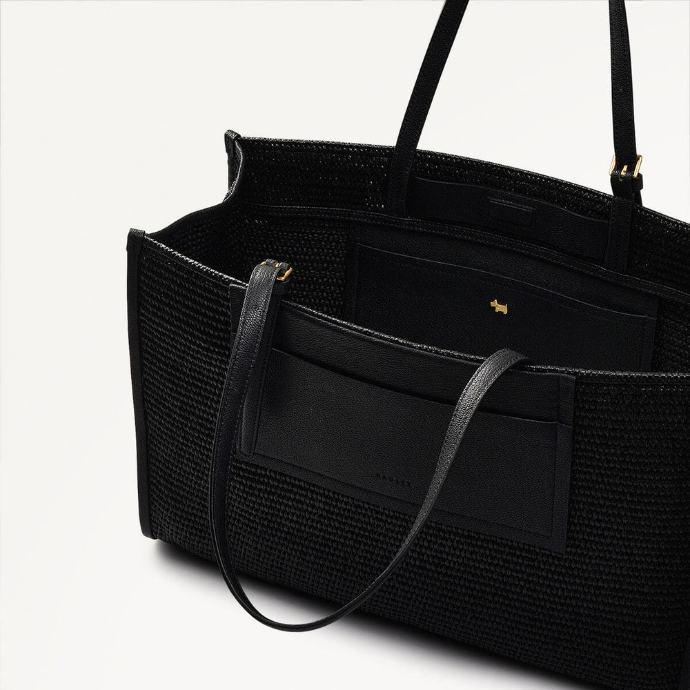 The Burlington Fabric Large Open Top Tote Bag in Black - 110693