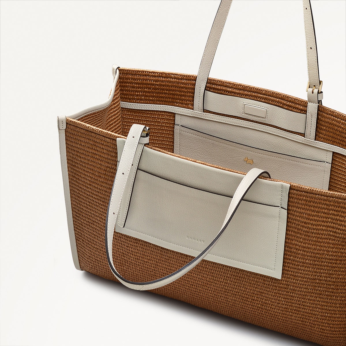 The Burlington Fabric Large Open Top Tote Bag in Saddle - 110694