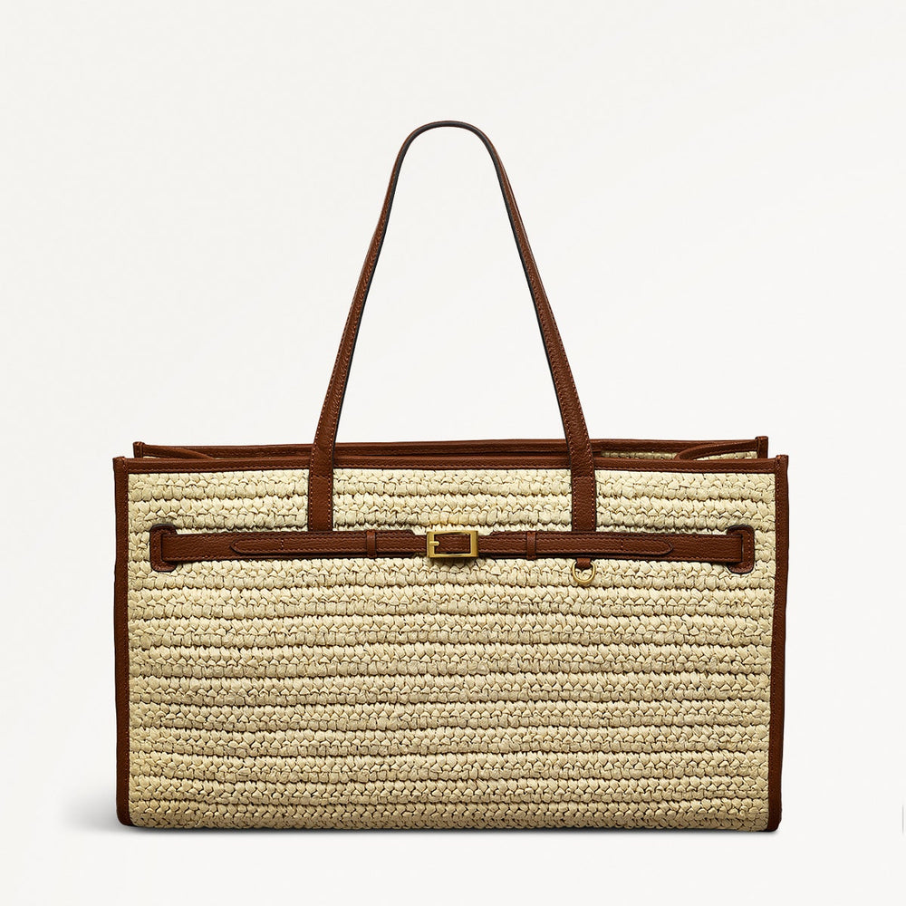 The Library Raffia Large Open Top Tote Bag - RHD22501