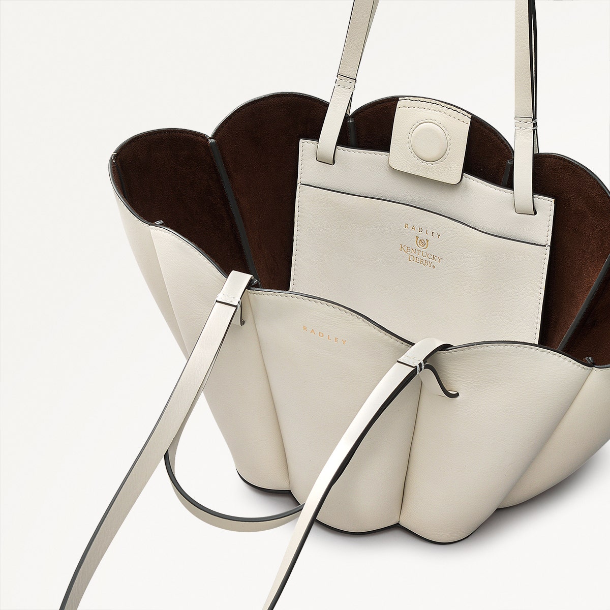 Leather Open Top Grab Bag Chalk | Kentucky Derby Collection SS25