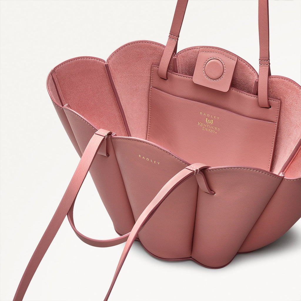 Kentucky Derby SS25 Leather Small Open Top Grab Bag in Sienna Pink - 110702