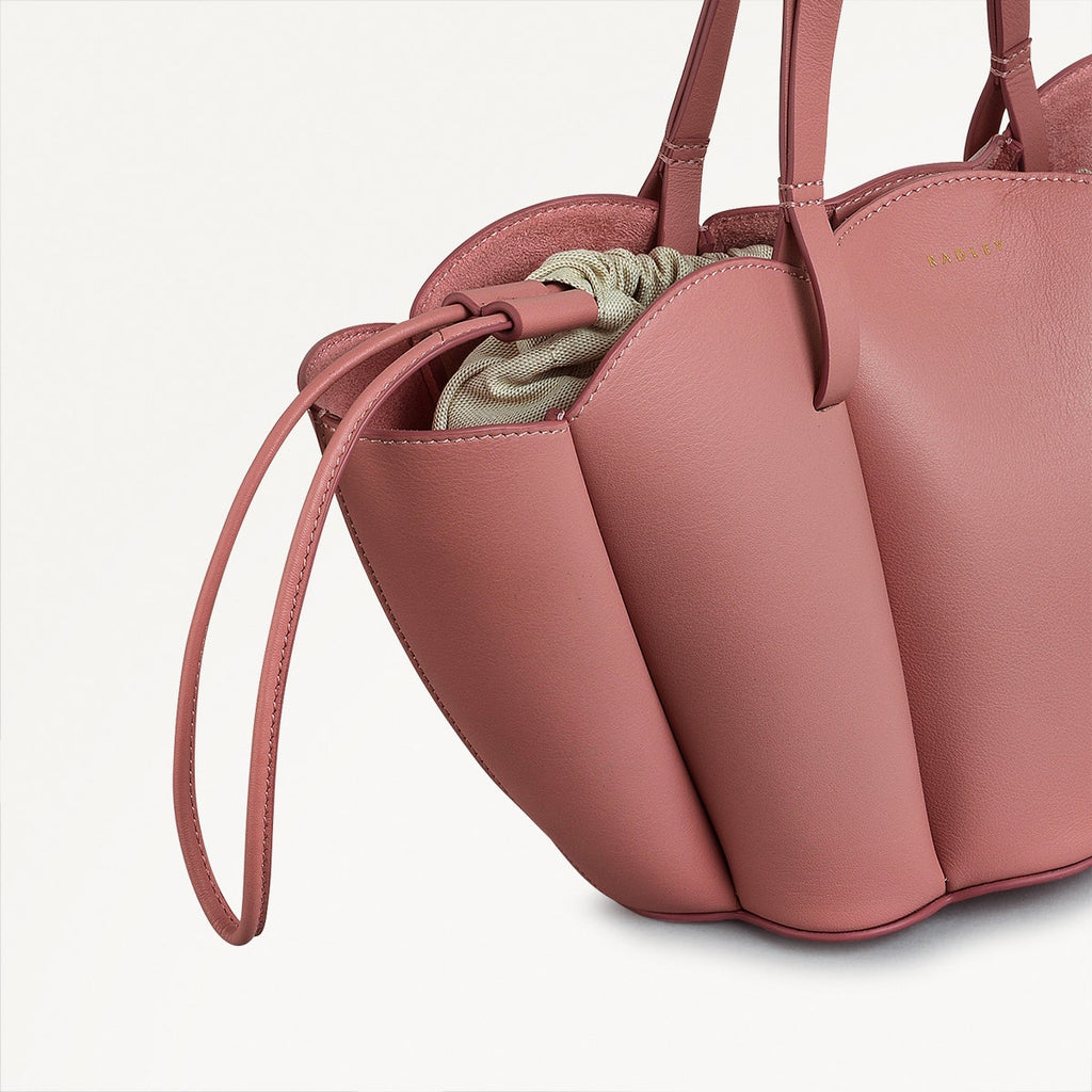 Kentucky Derby SS25 Leather Small Open Top Grab Bag in Sienna Pink - 110702