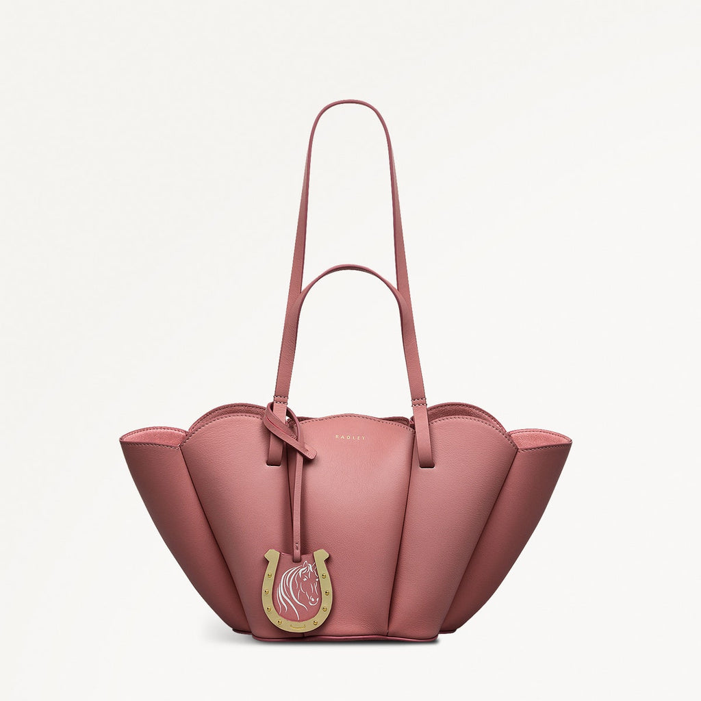 Kentucky Derby SS25 Leather Small Open Top Grab Bag in Sienna Pink - 110702