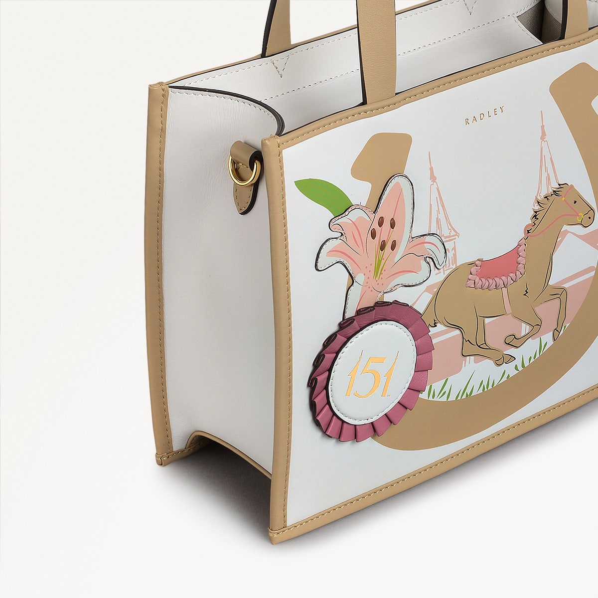 Leather Grab Bag Chalk | Kentucky Derby Collection SS25 | Radley