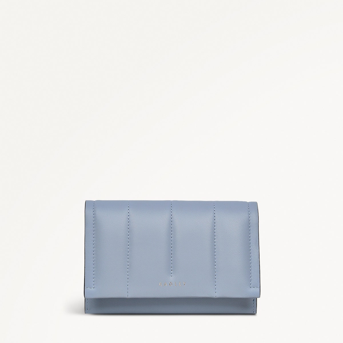Oak Street Leather Medium Flapover Wallet in Smoke Blue - 110706