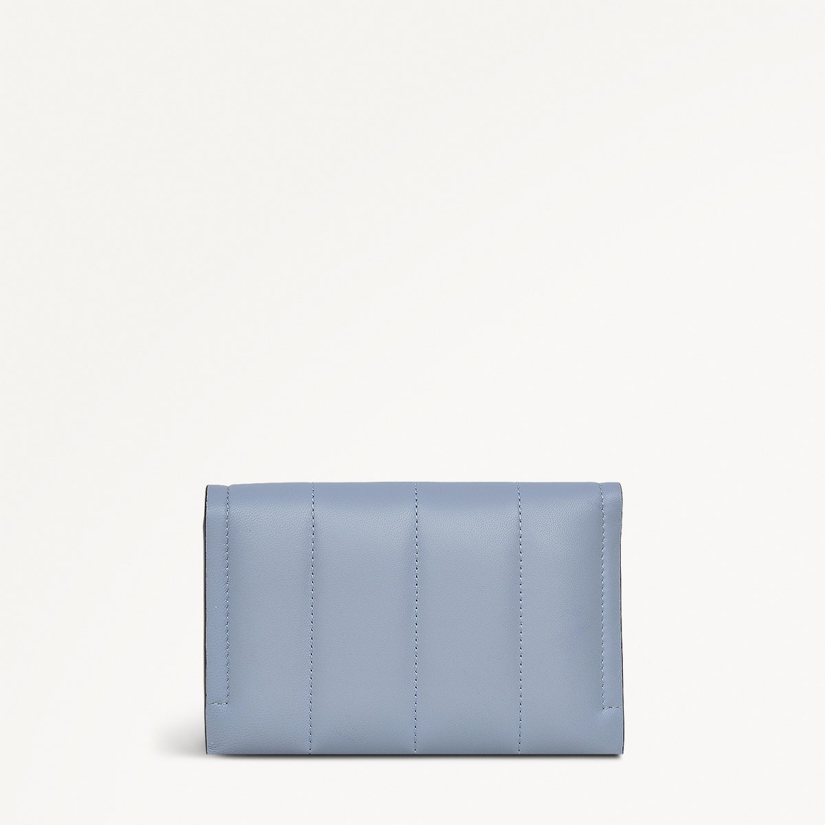 Oak Street Leather Medium Flapover Wallet in Smoke Blue - 110706