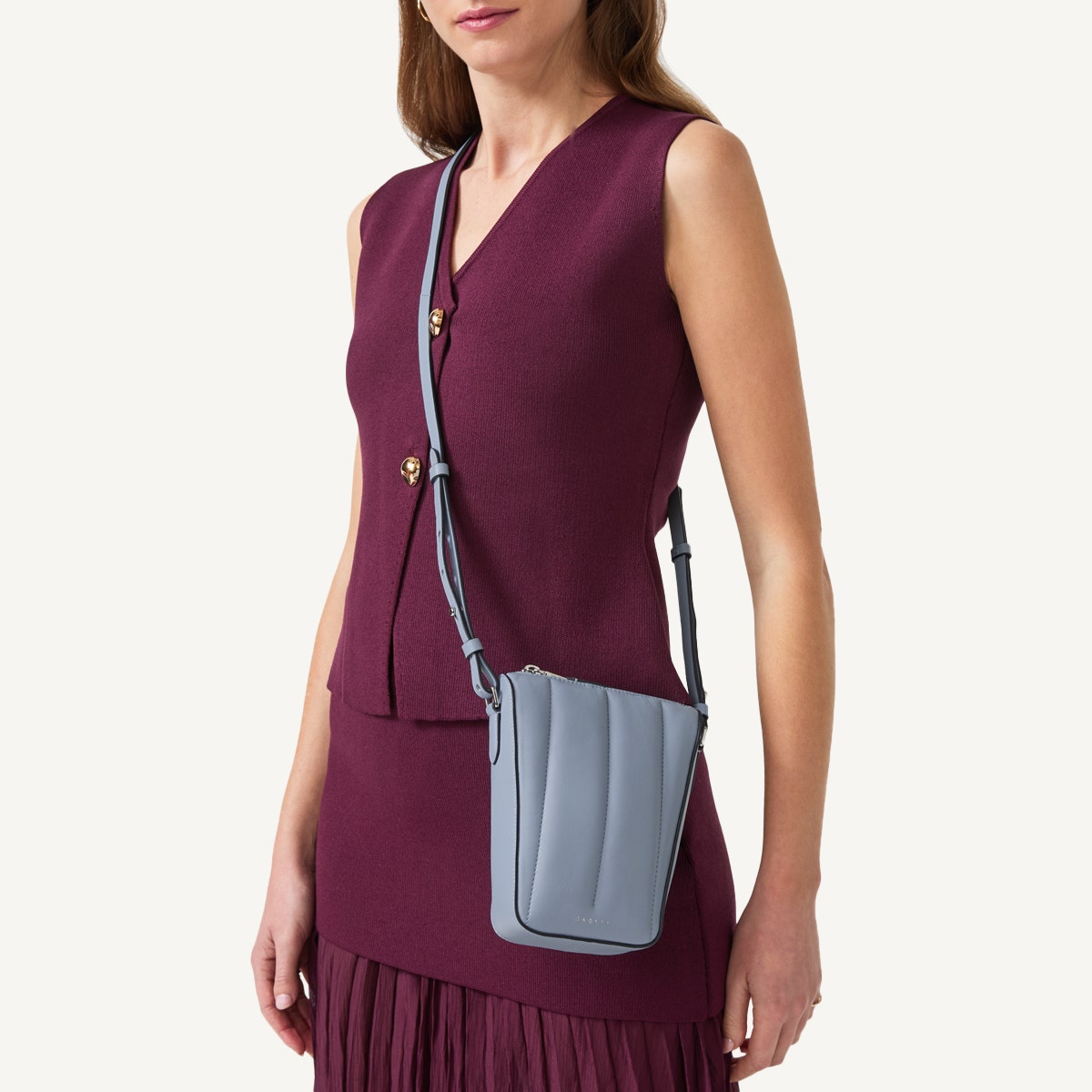 Smoke Blue Crossbody Phone Bag | Oak Street Quilt SS25 | Radley