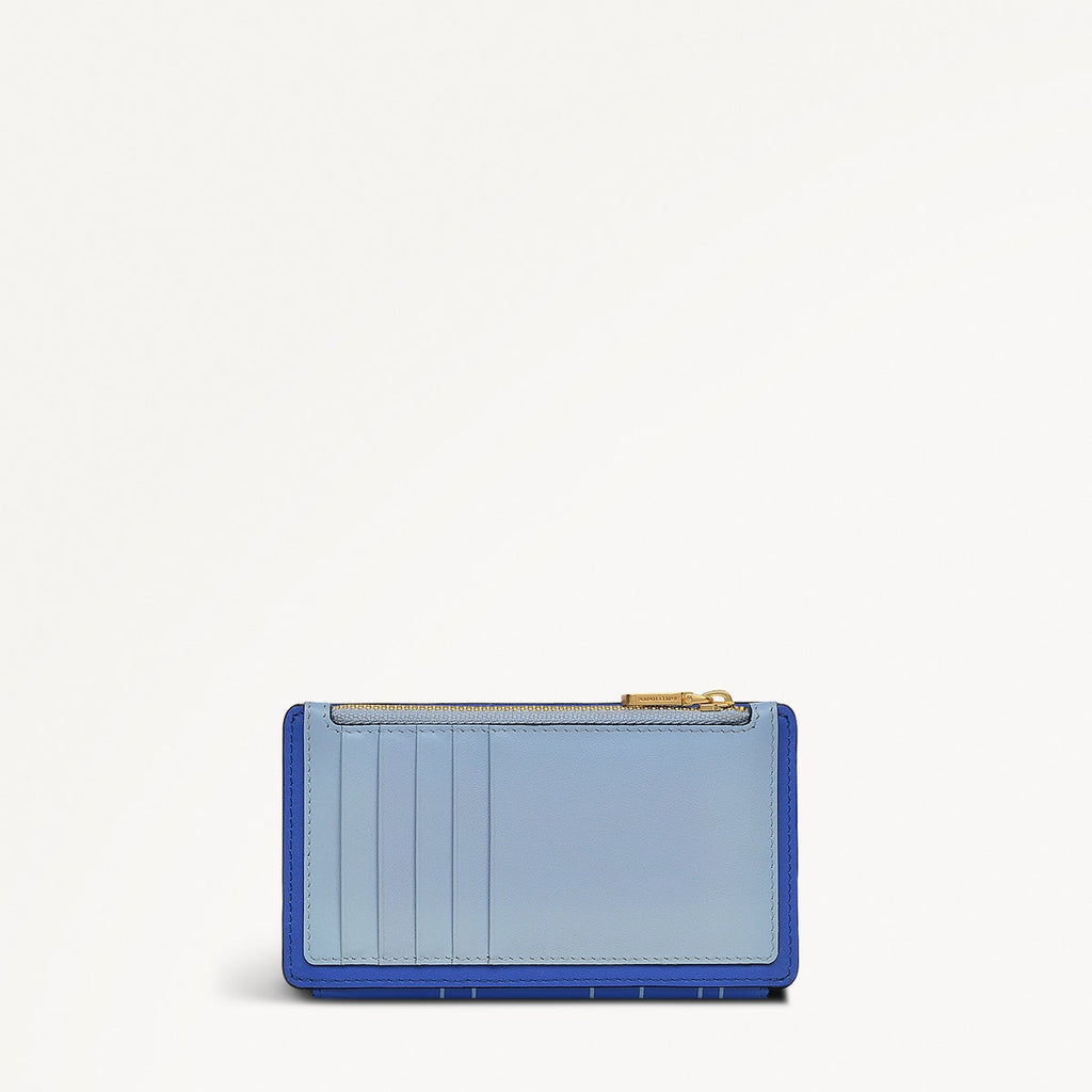 Coin Street Leather Medium Ziptop Wallet in Yves Blue - 110711
