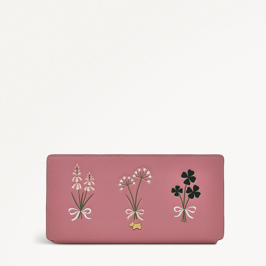 Lucky Charm Leather Large Bifold Wallet in Sienna Pink - 110715