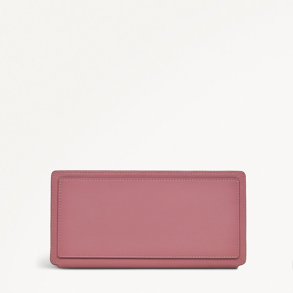 Lucky Charm Leather Large Bifold Wallet in Sienna Pink - 110715