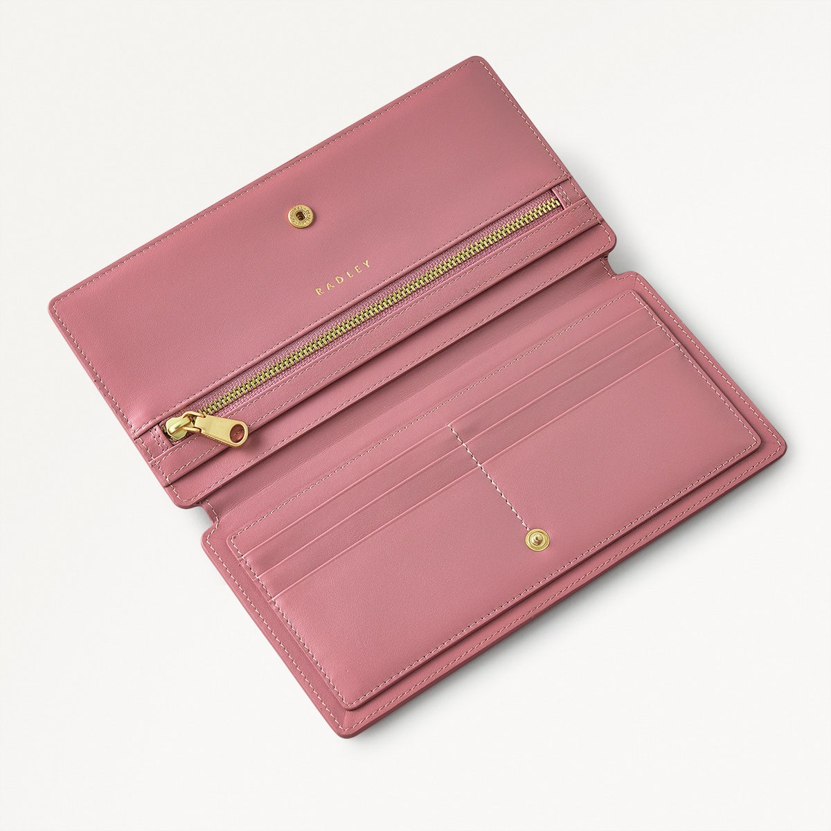 Lucky Charm Leather Large Bifold Wallet in Sienna Pink - 110715