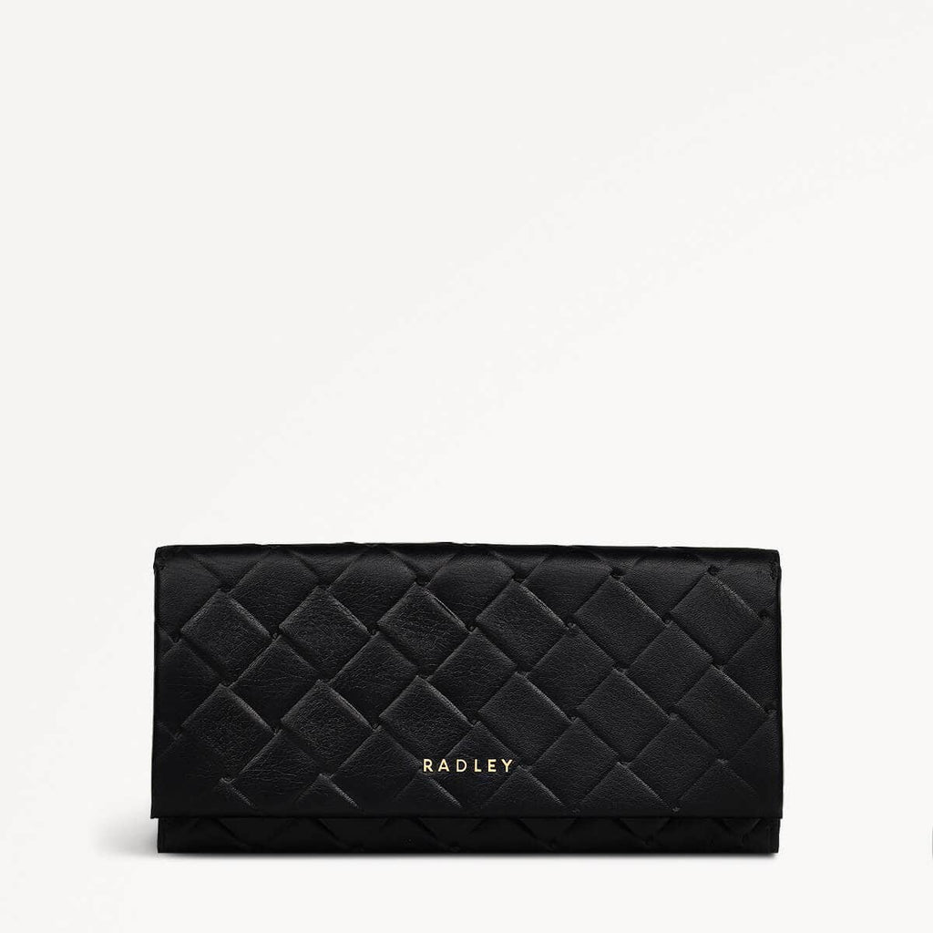 Weaver Lane Leather Large Flapover Wallet in Black - 110718