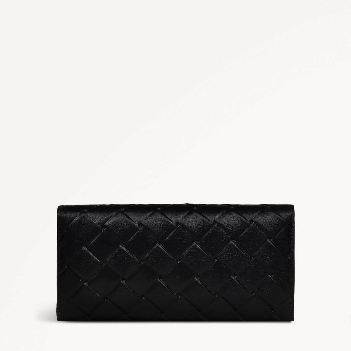 Weaver Lane Leather Large Flapover Wallet in Black - 110718